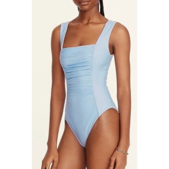 J. Crew Ruched Square neck One Piece Swimsuit Bathing Size 22 - Picture 1 of 4